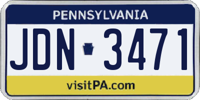 PA license plate JDN3471