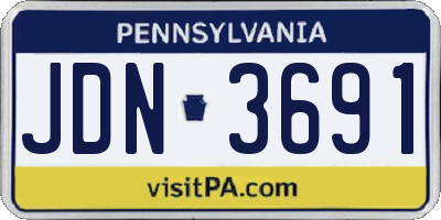 PA license plate JDN3691