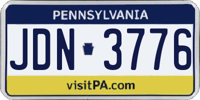 PA license plate JDN3776