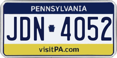 PA license plate JDN4052