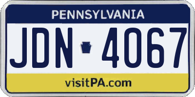 PA license plate JDN4067