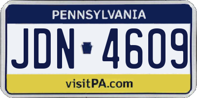 PA license plate JDN4609