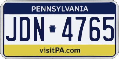 PA license plate JDN4765