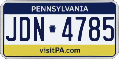 PA license plate JDN4785