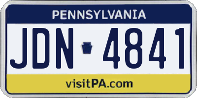 PA license plate JDN4841