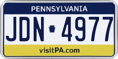 PA license plate JDN4977
