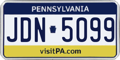 PA license plate JDN5099