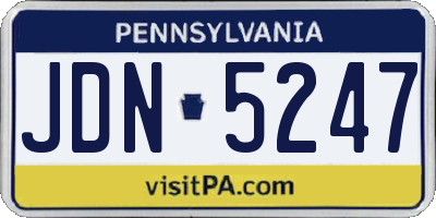 PA license plate JDN5247
