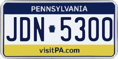 PA license plate JDN5300