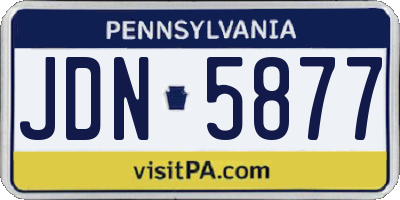 PA license plate JDN5877