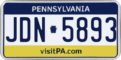 PA license plate JDN5893