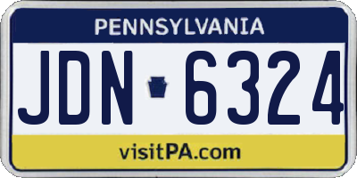 PA license plate JDN6324
