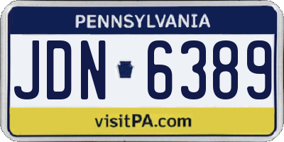PA license plate JDN6389