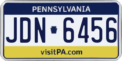 PA license plate JDN6456