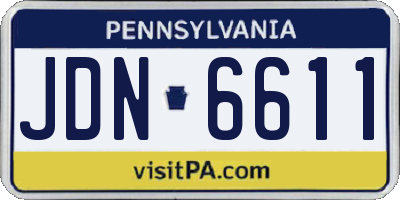PA license plate JDN6611