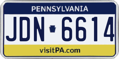 PA license plate JDN6614
