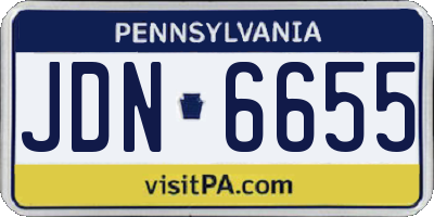 PA license plate JDN6655