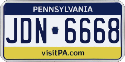 PA license plate JDN6668