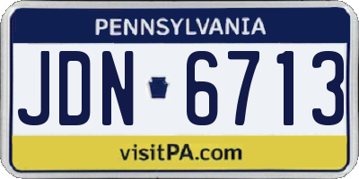PA license plate JDN6713