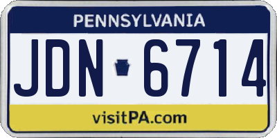 PA license plate JDN6714