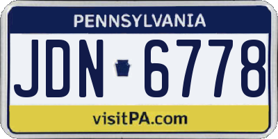 PA license plate JDN6778