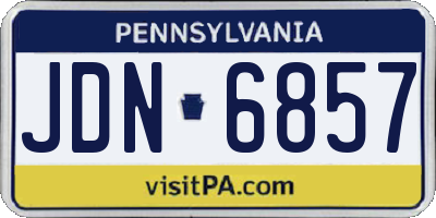 PA license plate JDN6857
