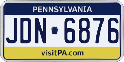 PA license plate JDN6876