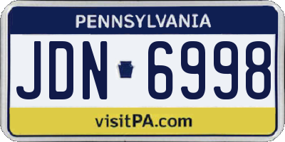 PA license plate JDN6998