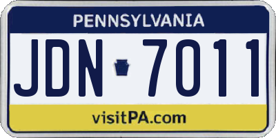 PA license plate JDN7011