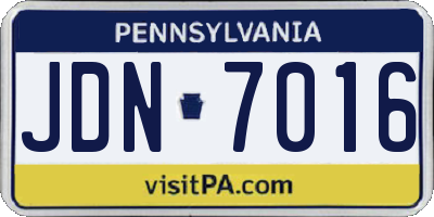 PA license plate JDN7016
