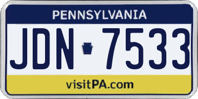 PA license plate JDN7533