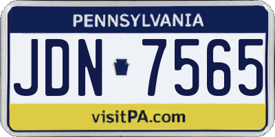 PA license plate JDN7565