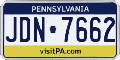 PA license plate JDN7662