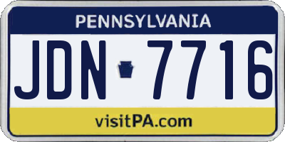 PA license plate JDN7716