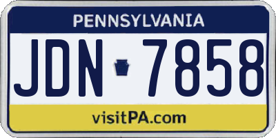 PA license plate JDN7858