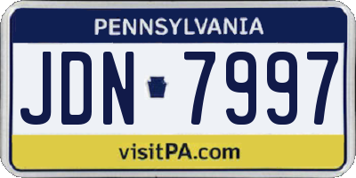PA license plate JDN7997