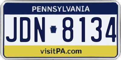 PA license plate JDN8134