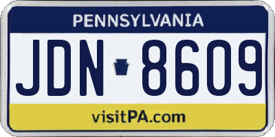 PA license plate JDN8609