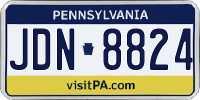 PA license plate JDN8824
