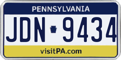 PA license plate JDN9434
