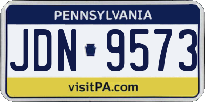 PA license plate JDN9573