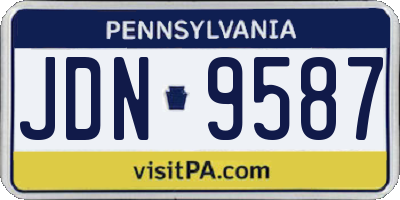PA license plate JDN9587