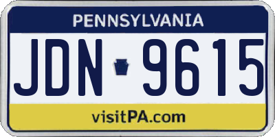 PA license plate JDN9615