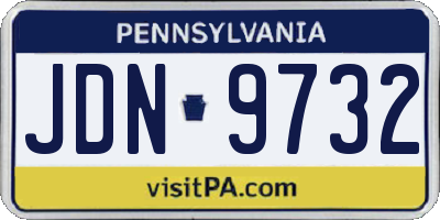 PA license plate JDN9732