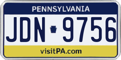 PA license plate JDN9756