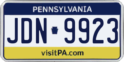 PA license plate JDN9923