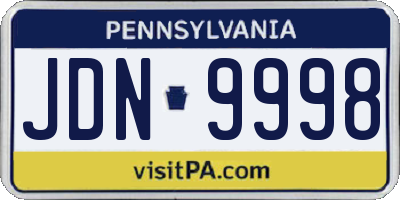 PA license plate JDN9998