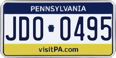 PA license plate JDO0495
