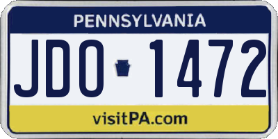 PA license plate JDO1472
