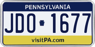 PA license plate JDO1677